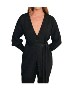 DELUC Ross Long Balloon Sleeves Cardigan - Black