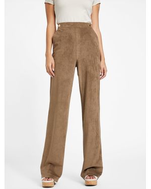 Guess Lerika Faux-Suede Pants - Natural