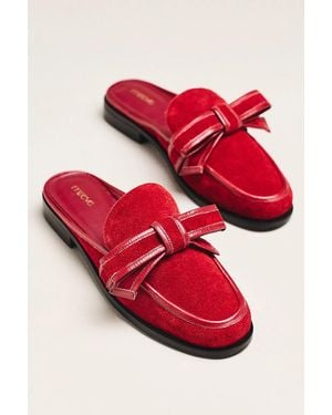 Maeve 3D Bow Loafer Slides - Red