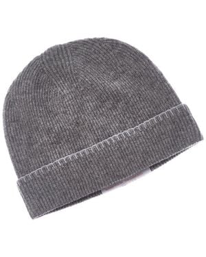 Brodie Cashmere Blanket Stitch Cashmere Beanie - Gray