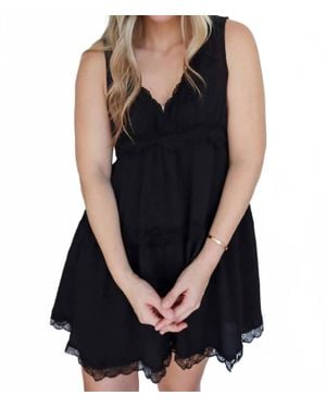 By Together Rosemary Mini Dress With Lace Detail - Black