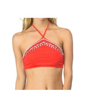 The Bikini Lab Embroidered Triangle Bikini Top