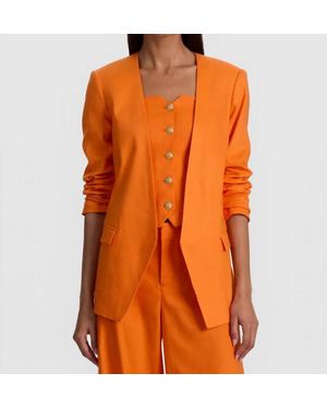 Alice + Olivia Corbin Collarless Angled Blazer - Orange