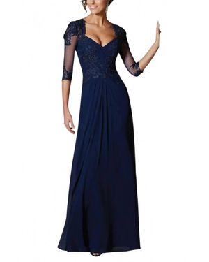 Mgny Beaded Lace Appliques Dress - Blue