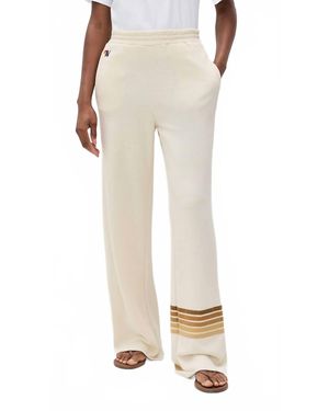 Aviator Nation Rugby Stitch Pocket Wide Leg Pants - White