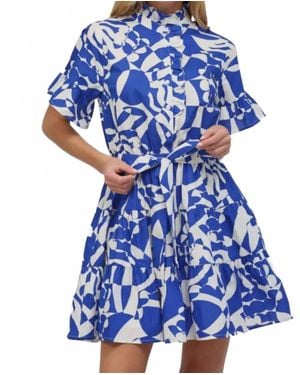 Fate by LFD Lucia Ruffled Mini Dress - Blue