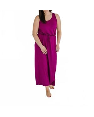 Mittoshop Kelsey Scoop Neck Racerback Tank Maxi Dress - Purple