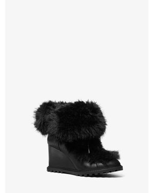 Michael Kors Blakely Faux Fur Wedge Boot - Black