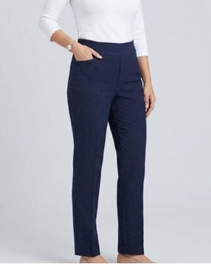 Slimsation By Multiples Pull On Crop Pant - Blue