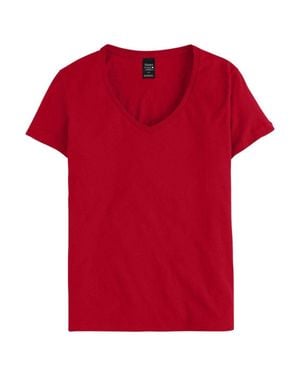 Hanes Perfect-T V-Neck T-Shirt - Red