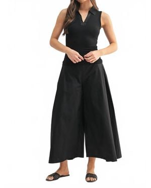 Mono B Summer Breeze Wide Leg Pants - Black