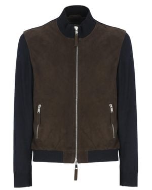 The Jack Leathers Derek Knit Suede Leather Jacket - Black