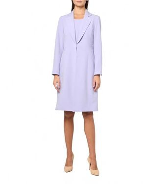 Le Suit Sheath Dress And Long Matching Jacket Set - Blue