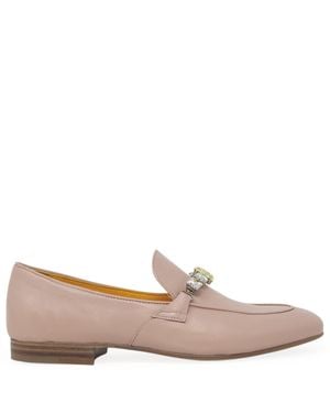 Madison Maison Leather Flat Jeweled Loafer - Pink
