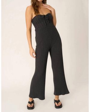 Project Social T Marseille Strapless Rib Jumpsuit - Black