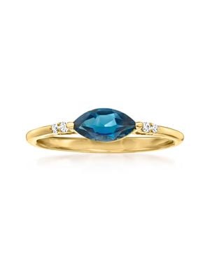 RS Pure By Ross-Simons London Topaz Ring With Diamond Accents - Blue