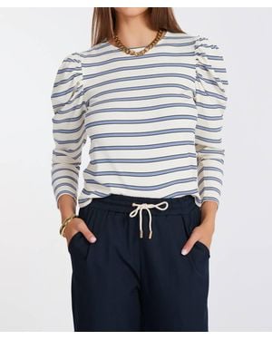 Bishop + Young Goal Getter Stripe Top - Blue