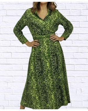 Calypso St. Barth Leopard Wrap Dress - Green