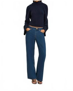 Cult Gaia Milika Mock Neck Sweater - Blue