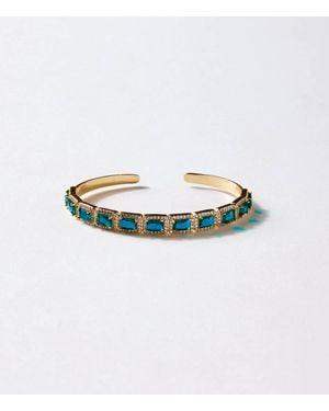 Marlyn Schiff Gemstone Cuff Bracelet - White