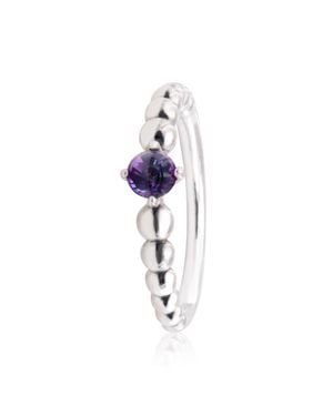 PANDORA February Beaded Ring - Blue