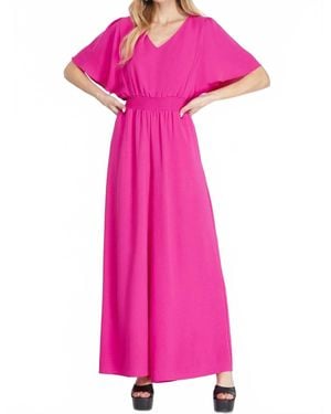 She + Sky Paradise V-Neck Jumpsuit - Pink