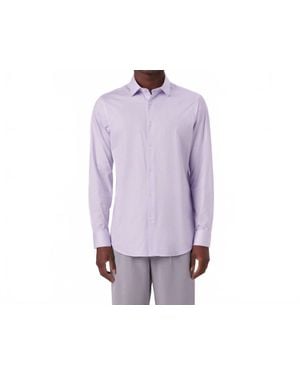 Bugatchi James Gingham Check Print Shirt - Purple