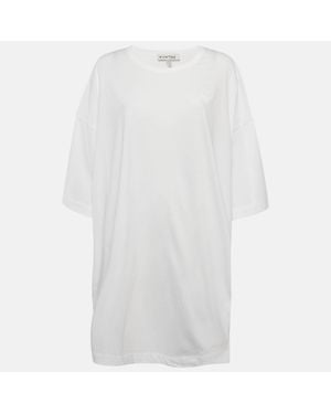 Munthe Printed Jersey Side-Slits Oversized T-Shirt - White