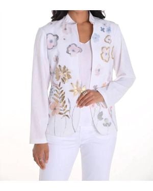FRANK LYMAN Ofelia Open Front Lightweight Blazer - White