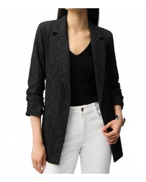 Joseph Ribkoff Textured Open Front Blazer - Black
