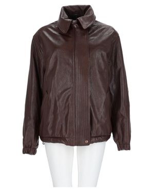Magda Butrym Elasticated Hem Sheepskin Leather Jacket - Brown