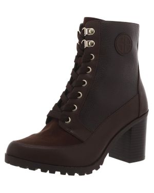 Giani Bernini Keegann Faux Leather Pointed Toe Combat & Lace-Up Boots - Black