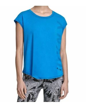 DKNY Logo Cap Sleeve T-Shirt - Blue