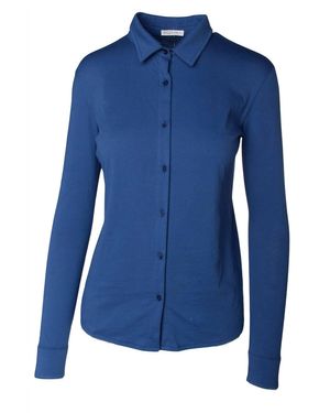 ANONYM APPAREL Ellacap Long Sleeve Button Tee - Blue