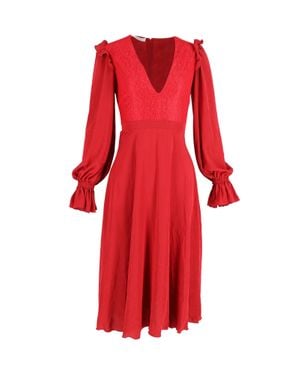 PHILOSOPHY BY LORENZO SERAFINI Philosophy Di Lorenzo Serafini V-Neck Midi Dress - Red