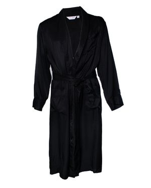 Derek Rose Striped Bedroom Jacket - Black