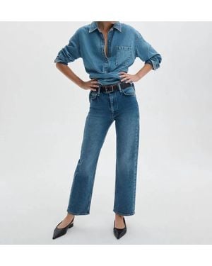 Rag & Bone Harlow Ankle Straight Jeans - Blue