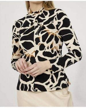 FRANK LYMAN Long Sleeve Crewneck Blouse - Black