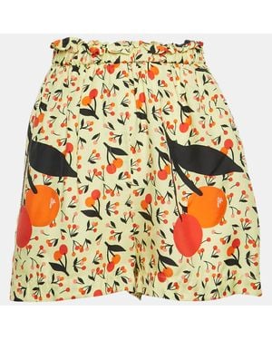 Sonia Rykiel Printed Crepe Shorts - Yellow