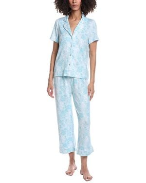 Splendid 2Pc Notch Top & Crop Pant Set - Blue