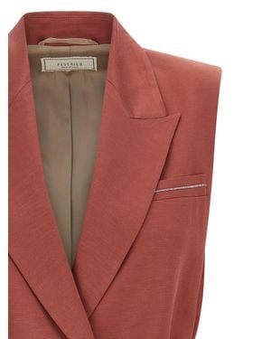 Peserico Viscose Sleeveless Jacket - Red