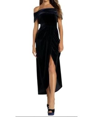 Lulus I'M Enchanted Velvet Off-The-Shoulder Maxi Dress - Black