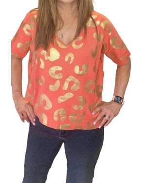 Amoli Knit V Neck Top - Orange