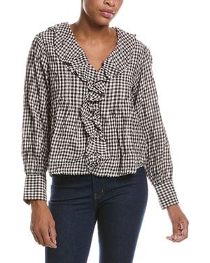 Madewell Ruffled Pintuck Top - Gray