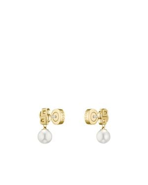 BOSS Tone Earrings With Double B Monogram - Metallic