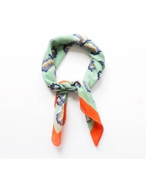 Epice Needlepoint Butterfly Scarf - Green
