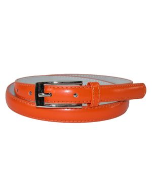 CTM Skinny Leather Dress Belt (Pack Of 2) - Orange