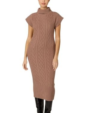 Cleobella Shana Crochet Knit Midi Dress - Brown