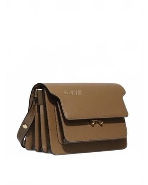 Marni Saffiano Trunk Bag Medium - Brown