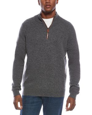 Kier + J Kier + J Raglan Wool & Cashmere-Blend 1/4-Zip Sweater - Gray